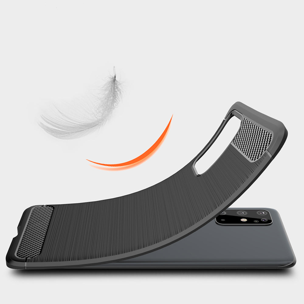 Techsuit Carbon Silicone fekete tok Samsung Galaxy S21 Ultra 5G telefonhoz