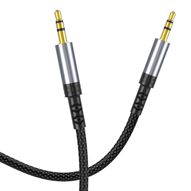 Adaptor Lito Audio Cable Adapter (LA01D), Jack to Jack 3.5mm, Hi-Fi, 24k Gold-plated Contacts, Nylon-braided, 1m, Negru