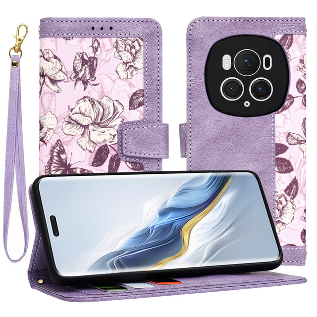 Husa de protectie Techsuit FlipCraft compatibil cu Honor Magic6 Pro, Mysterious Purple