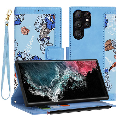 Husa de protectie Techsuit FlipCraft compatibil cu Samsung Galaxy S22 Ultra 5G, Vibrant Blue