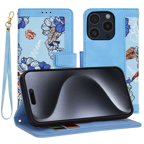 Husa de protectie Techsuit FlipCraft compatibil cu iPhone 15 Pro, Vibrant Blue