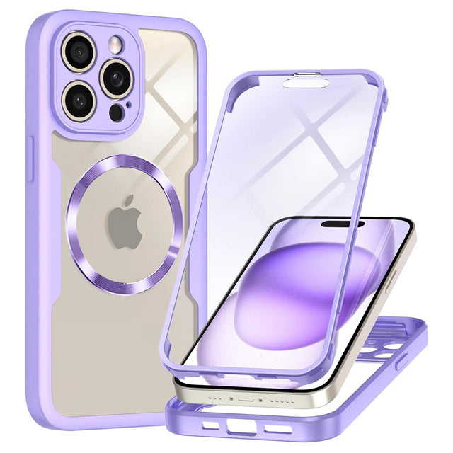 Folie de protectie Techsuit ColorVerse 360 MagSafe Series + compatibil cu iPhone 14 Pro, Mov