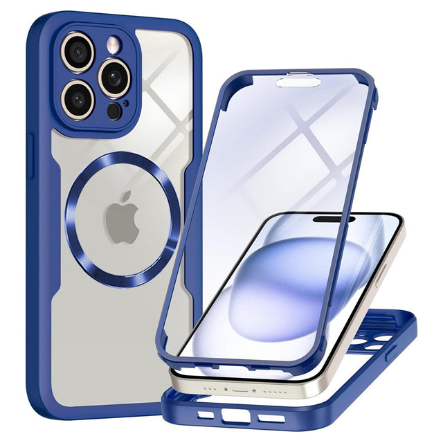 Folie de protectie Techsuit ColorVerse 360 MagSafe Series + compatibil cu iPhone 14 Pro, Albastru