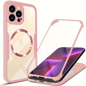 Folie de protectie Techsuit ColorVerse 360 MagSafe Series + compatibil cu iPhone 13 Pro Max, Roz