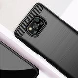 Husa de protectie TechSuit Carbon Silicone compatibil cu Xiaomi Poco X3 / Poco X3 NFC / Poco X3 Pro, Negru