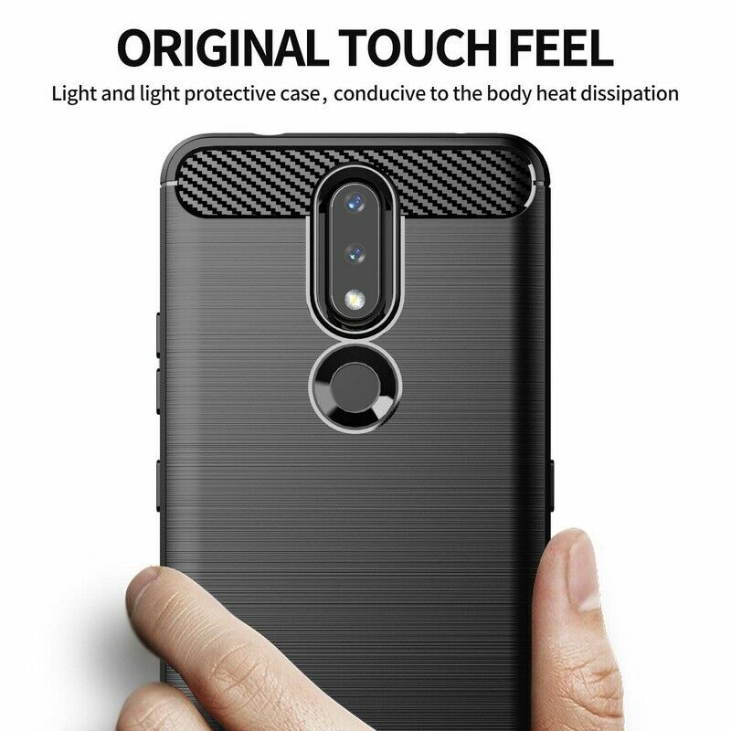 Husa de protectie TechSuit Carbon Silicone compatibil cu Nokia 2.4, Negru