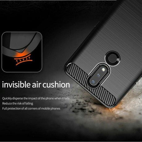 Husa de protectie TechSuit Carbon Silicone compatibil cu Nokia 2.4, Negru