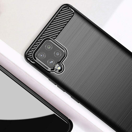 Husa de protectie TechSuit Carbon Silicone compatibil cu Samsung Galaxy A42 5G, Negru