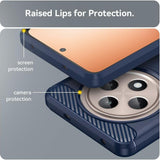 Husa de protectie Techsuit Carbon Silicone compatibil cu Oppo Reno12 F 4G / Reno12 F 5G / Reno12 FS 4G / Reno12 FS 5G, Albastru