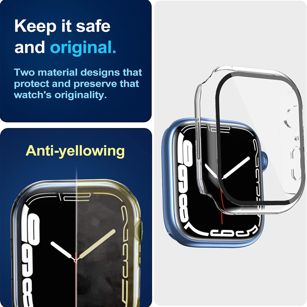 Folie de protectie smartwatch Techsuit Defense360 Pro + Screen Protector compatibil cu Apple Watch 7 (41mm), Transparent