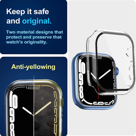 Folie de protectie smartwatch Techsuit Defense360 Pro + Screen Protector compatibil cu Apple Watch 7 (41mm), Transparent