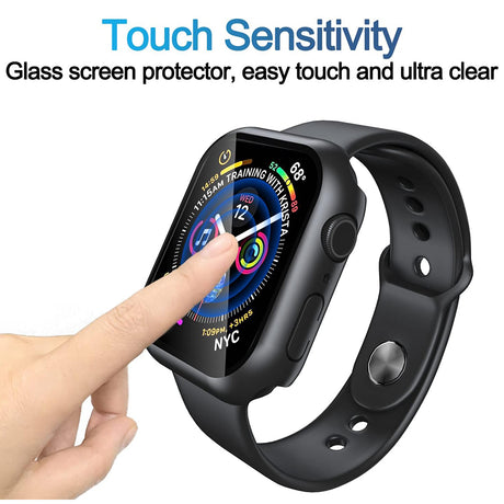 Folie de protectie smartwatch Techsuit Defense360 Pro + Screen Protector compatibil cu Apple Watch 7 (45mm), Negru