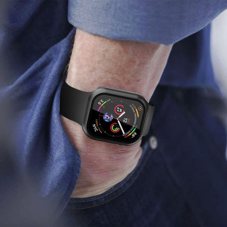 Folie de protectie smartwatch Techsuit Defense360 Pro + Screen Protector compatibil cu Apple Watch 7 (45mm), Negru