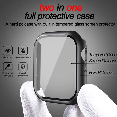 Folie de protectie smartwatch Techsuit Defense360 Pro + Screen Protector compatibil cu Apple Watch 7 (45mm), Negru