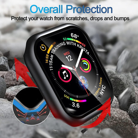 Folie de protectie smartwatch Techsuit Defense360 Pro + Screen Protector compatibil cu Apple Watch 7 (45mm), Negru