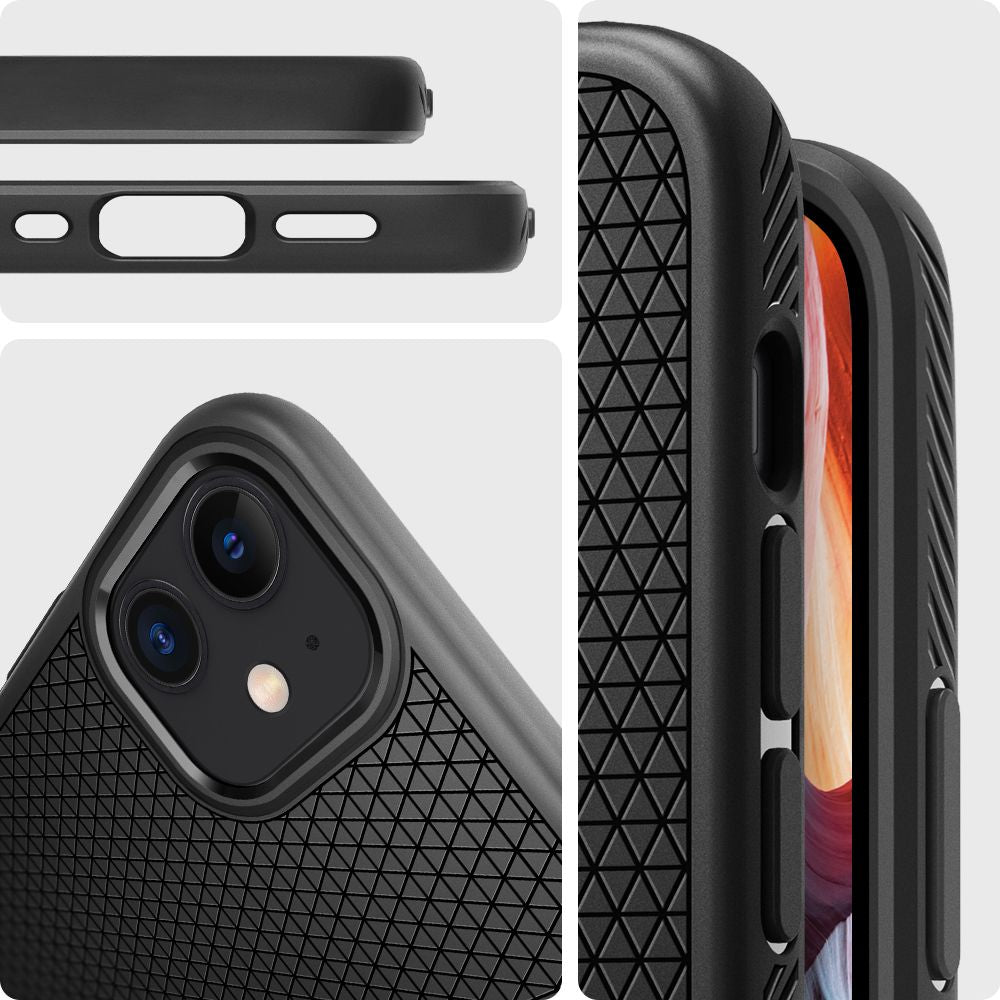 Husa de protectie Spigen Liquid Air (ACS01701) compatibil cu iPhone 12 / iPhone 12 Pro, Negru