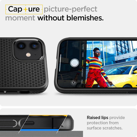Spigen Liquid Air ACS01701 fekete tok iPhone 12 / iPhone 12 Pro készülékhez