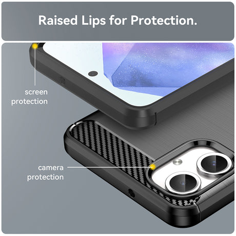 Husa de protectie Techsuit Carbon Silicone compatibil cu Samsung Galaxy A06, Negru
