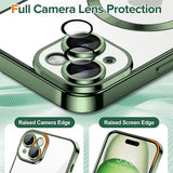 Husa de protectie Techsuit Luxury Crystal MagSafe compatibil cu iPhone 16, Deep Green
