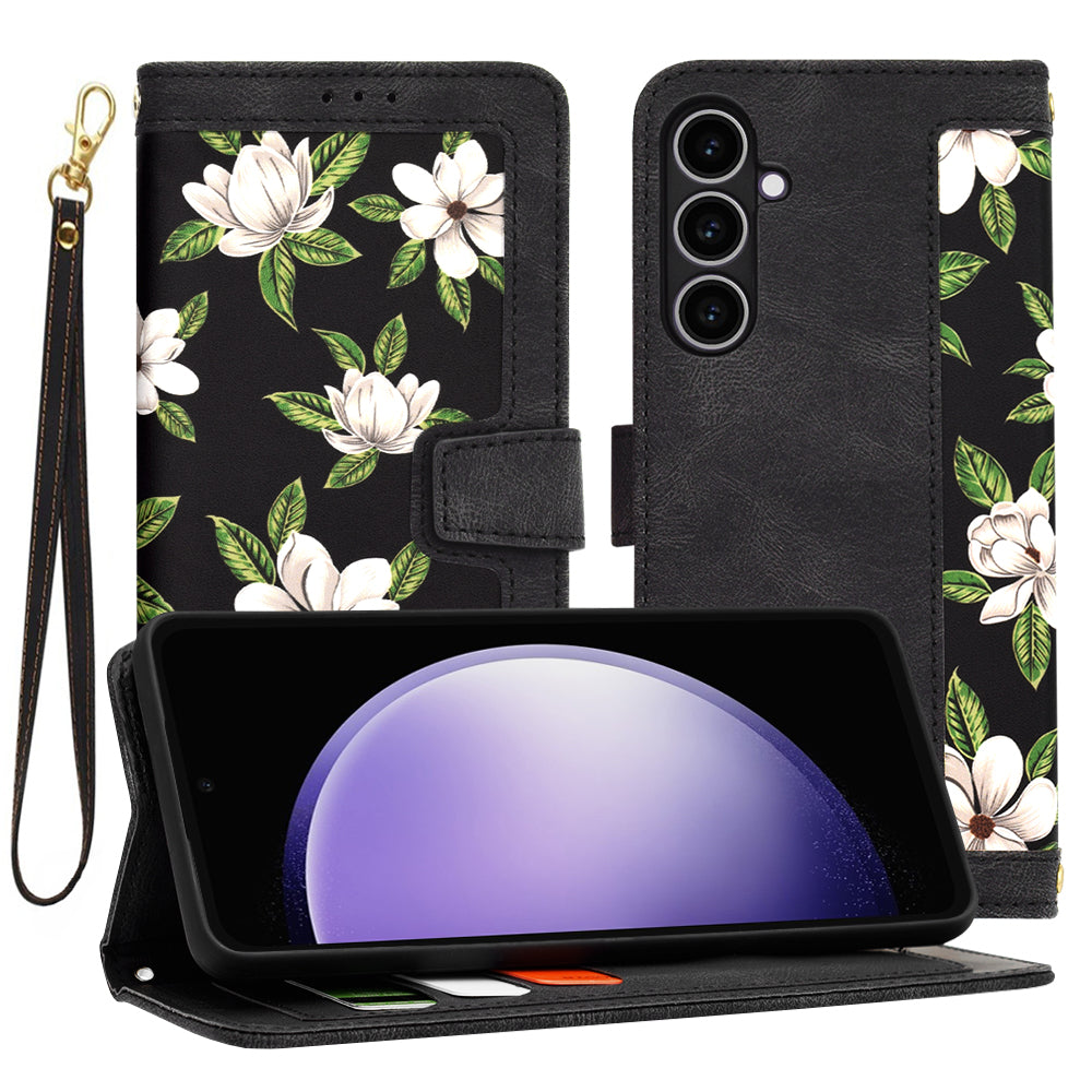 Husa de protectie Techsuit FlipCraft compatibil cu Samsung Galaxy S23 FE, Flowers of the Dawn
