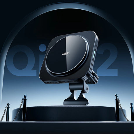 Suport ESR with Wireless Charging Qi2 HaloLock (2B51801), with CryoBoost, MagSafe Compatible, for Air Vent, Negru