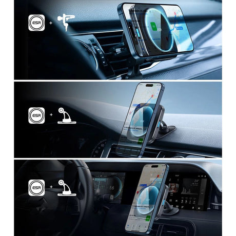 Suport ESR with Wireless Charging Qi2 HaloLock (2B51801), with CryoBoost, MagSafe Compatible, for Air Vent, Negru