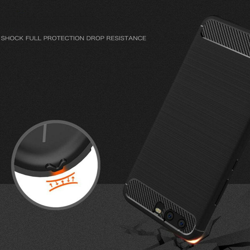Husa de protectie Techsuit Carbon Silicone compatibil cu Huawei P10 Plus, Negru