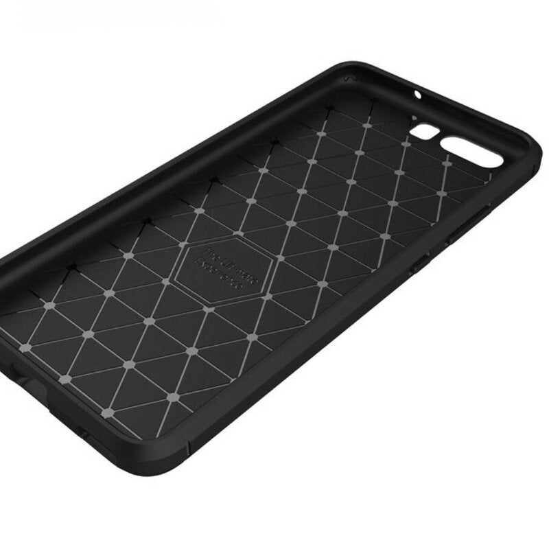 Husa de protectie Techsuit Carbon Silicone compatibil cu Huawei P10 Plus, Negru
