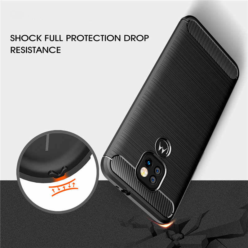 Husa de protectie Techsuit Carbon Silicone compatibil cu Motorola Moto E7 Plus / Moto G9 Play, Negru