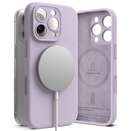 Husă Ringke Silicone Magnetic MagSafe pentru iPhone 16 Pro, mov