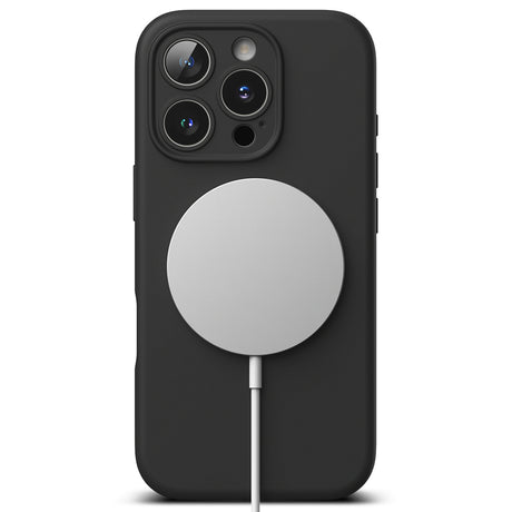 Husă Ringke Silicone Magnetic MagSafe pentru iPhone 16 Pro, neagră