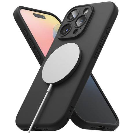 Husă Ringke Silicone Magnetic MagSafe neagră pentru iPhone 16 Pro Max