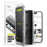 Folie de protectie Ringke Easy Slide Tempered Glass (set de 2) compatibil cu iPhone 16 Plus / iPhone 15 Plus, Privacy