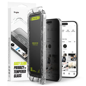 Folie de protectie Ringke Easy Slide Tempered Glass (set de 2) compatibil cu iPhone 16 Plus / iPhone 15 Plus, Privacy