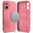 Husa de protectie Ringke Silicone Magnetic MagSafe compatibil cu iPhone 16 Plus, Roz