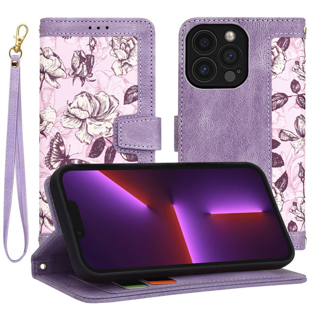 Husa de protectie Techsuit FlipCraft compatibil cu iPhone 13 Pro, Mysterious Purple