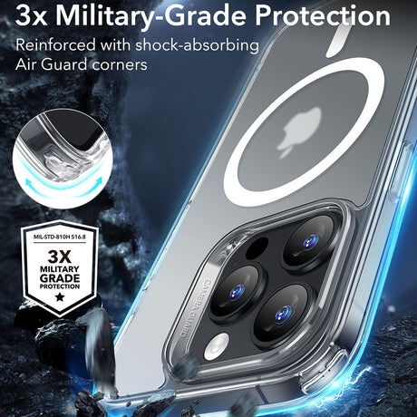 Husa de protectie ESR Classic Hybrid HaloLock compatibil cu iPhone 16 Pro, Frosted Clear