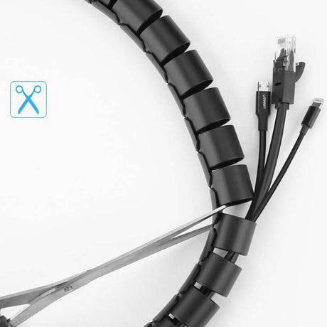 Cablu Ugreen Organizer LP121 (30820), Protection Tube DIA, 25mm Wide, 5m Length, Negru