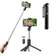 Suport Techsuit Selfie Stick (Q01), with Bluetooth Remote Control and Stable Tripod Mount, 101cm, Negru