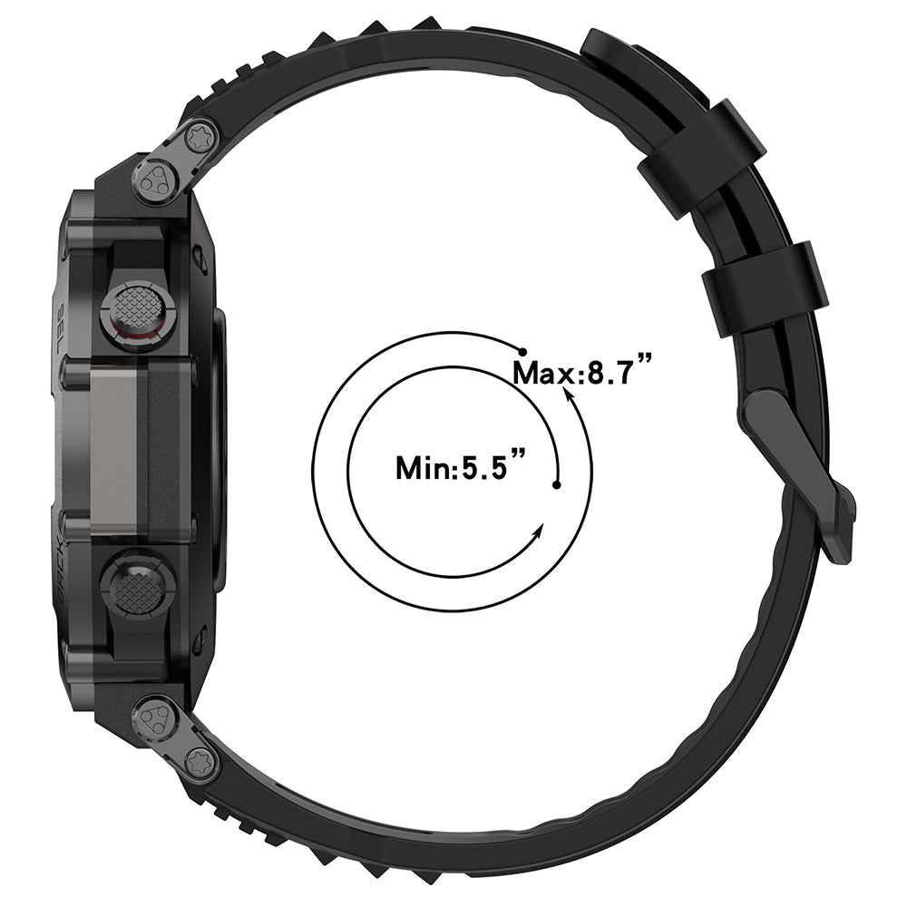 Curea smartwatch Techsuit compatibil cu Amazfit T-Rex Ultra, Negru