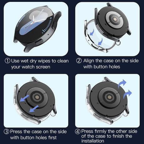 Folie de protectie smartwatch Techsuit Defense360 Pro + Screen Protector compatibil cu Samsung Galaxy Watch7 (40mm), Transparent