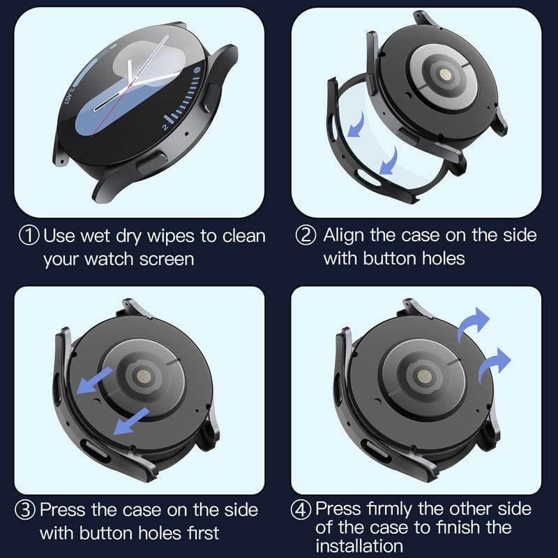 Folie de protectie smartwatch Techsuit Defense360 Pro + Screen Protector compatibil cu Samsung Galaxy Watch7 (44mm), Negru