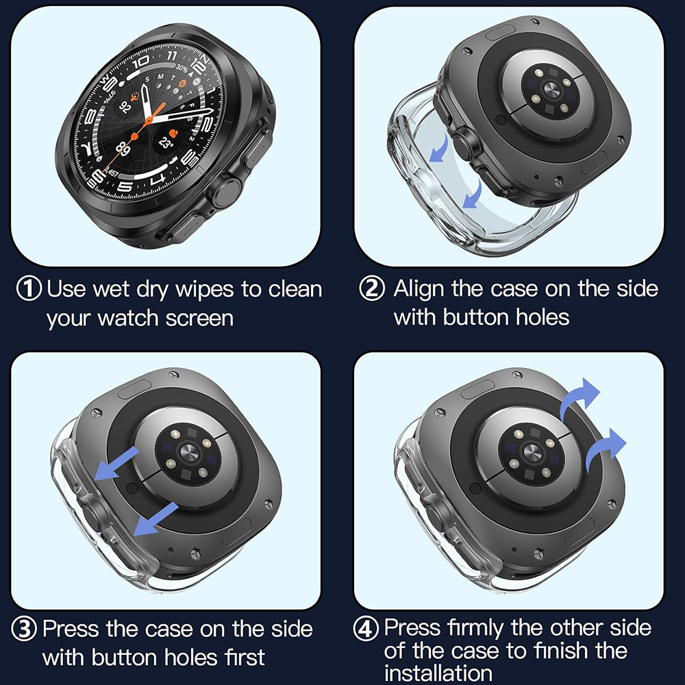 Folie de protectie smartwatch Techsuit Defense360 Pro + Screen Protector compatibil cu Samsung Galaxy Watch Ultra (47mm), Transparent