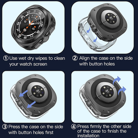 Folie de protectie smartwatch Techsuit Defense360 Pro + Screen Protector compatibil cu Samsung Galaxy Watch Ultra (47mm), Transparent