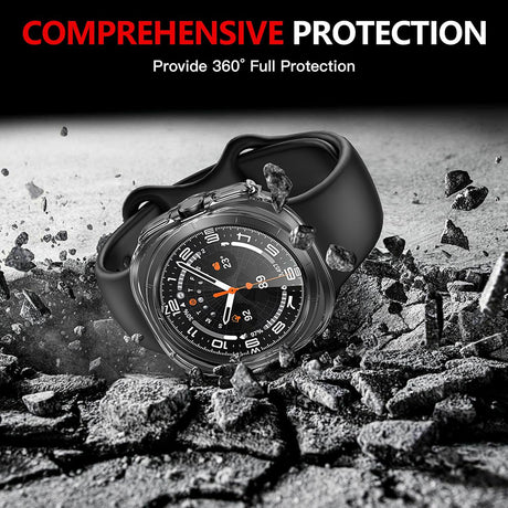 Folie de protectie smartwatch Techsuit Defense360 Pro + Screen Protector compatibil cu Samsung Galaxy Watch Ultra (47mm), Transparent