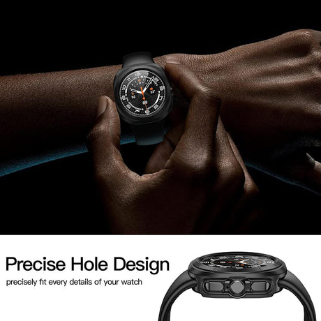 Husă + folie Techsuit pentru Galaxy Watch Ultra (47mm), neagră