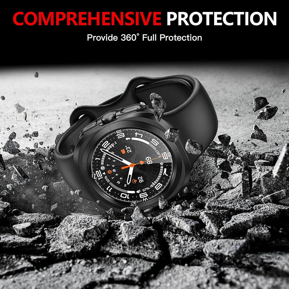 Folie de protectie smartwatch Techsuit Defense360 Pro + Screen Protector compatibil cu Samsung Galaxy Watch Ultra (47mm), Negru