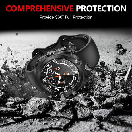 Husă + folie Techsuit pentru Galaxy Watch Ultra (47mm), neagră
