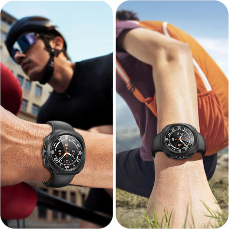 Husă + folie Techsuit pentru Galaxy Watch Ultra (47mm), neagră