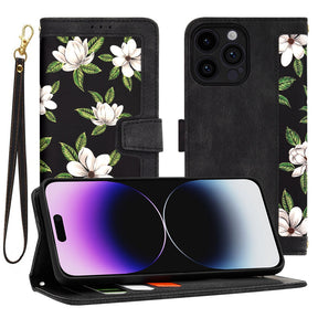 Husa de protectie Techsuit FlipCraft compatibil cu iPhone 14 Pro Max, Flowers of the Dawn